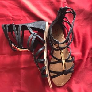Black gladiator sandals